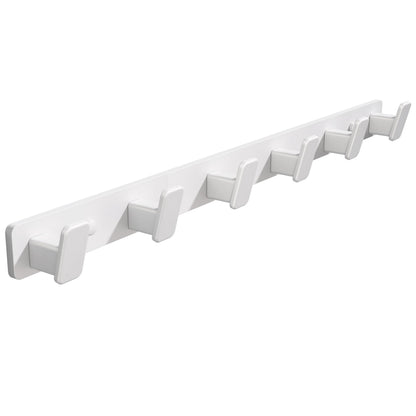 Coat Hook Wall Rack Hanger - White Coat Rack with 6 Hooks Wall Hooks for Hanging Hat Key Bag Towel Wall Mount Coat Holder