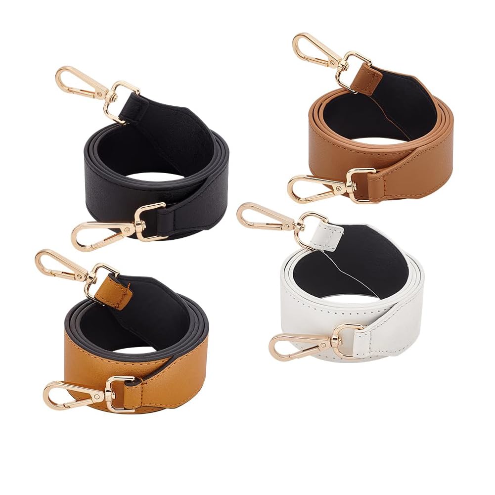 PH PandaHall 4 Colors 1.5 Inch Leather Bag Wide Shoulder Strap, Leather Strap for Crossbody Bag, Replacement Wallet Strap, Removable Tote Bag Shoulder Strap with Gold Lobster Buckle