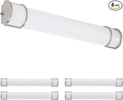 ASD LED 36" Vanity Flush Mount Light Fixture, Linear Bathroom Lighting Bar | 3CCT, Dimmable, Energy Star, ETL Listed | 30W 2650LM 3000-5000K 120V | Long Bath Wall Sconce Over Mirror | Nickel, 4 Pack