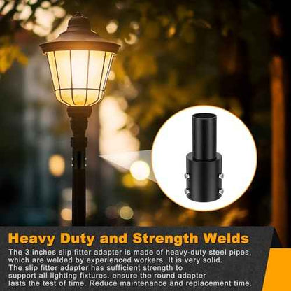 4 Pcs Slip Fitter Light Pole Tenon Adapter for 3 Inch Round Pole Tenon Adaptor Outdoor 2 3/8 Inch Outdoor Vertical Mount Bracket for LED Parking Lot Lights Shoebox Lighting Street Light