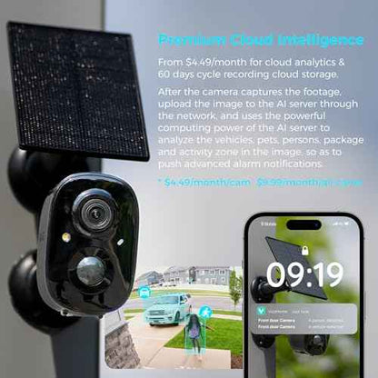Vicohome 2G6B Best 2K Solar Security Camera Wireless Outdoor System, No NVR Needed, Battery Powered, Easy to Setup, Motion Detection,Two Way Audio,Color Night Vision, SD Slot, 180 Days Exchange Policy