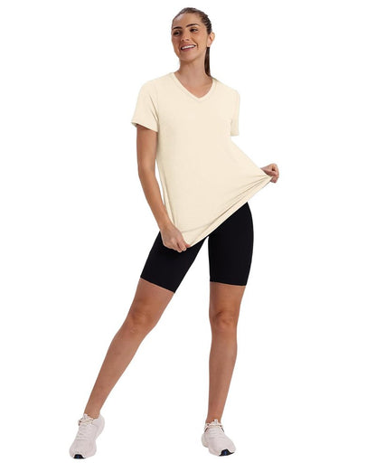 Oversized Tshirts for Women Dry Fit Plus Size Spring Clothes Summer Athletic Tops Workout Shirts V Neck White 3XL