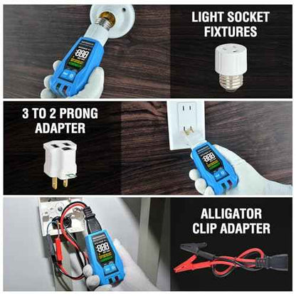 Circuit Breaker Finder Tool with Accessories, 90-135V AC Digital Breaker Finder with Integrated GFCI Outlet Tester, Circuit Tracer with Buzzer Alarm & Color Display, Includes Carrying Case