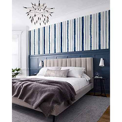 Timeet Blue and White Wallpaper Line Peel and Stick Wallpaper 17.3 "x 78.7" Geometric Stripe Contact Paper Self Adhesive Removable Wallpaper for Bedroom Living Room Decor