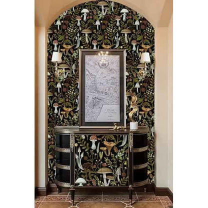 WENMER Floral Peel and Stick Boho Mushroom Wallpaper - Removable, Self-Adhesive, 17.3' x 118'