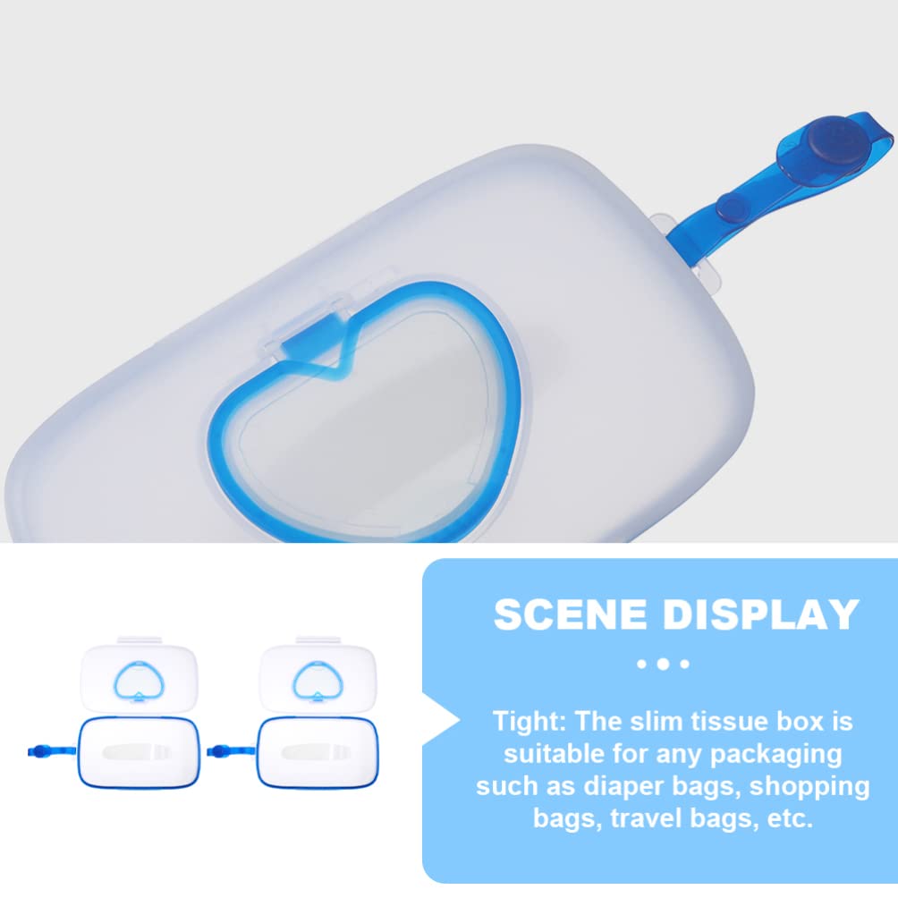 Healifty Portable Baby Wipes Dispenser with Belt Clip 2-Pack Lightweight Travel Wipe Box for Stroller Crib Infant Wet Tissue Holder on-the-Go Cleanup