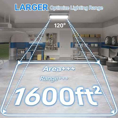 150W LED Shop Light, 18000LM 6000K Daylight White Super Brighter, IP66 Waterproof Garage Light with 10 FT Cord & On/Off Switch, Bay Lighting for Workshop Yard Garage Warehouse, 2 Pack