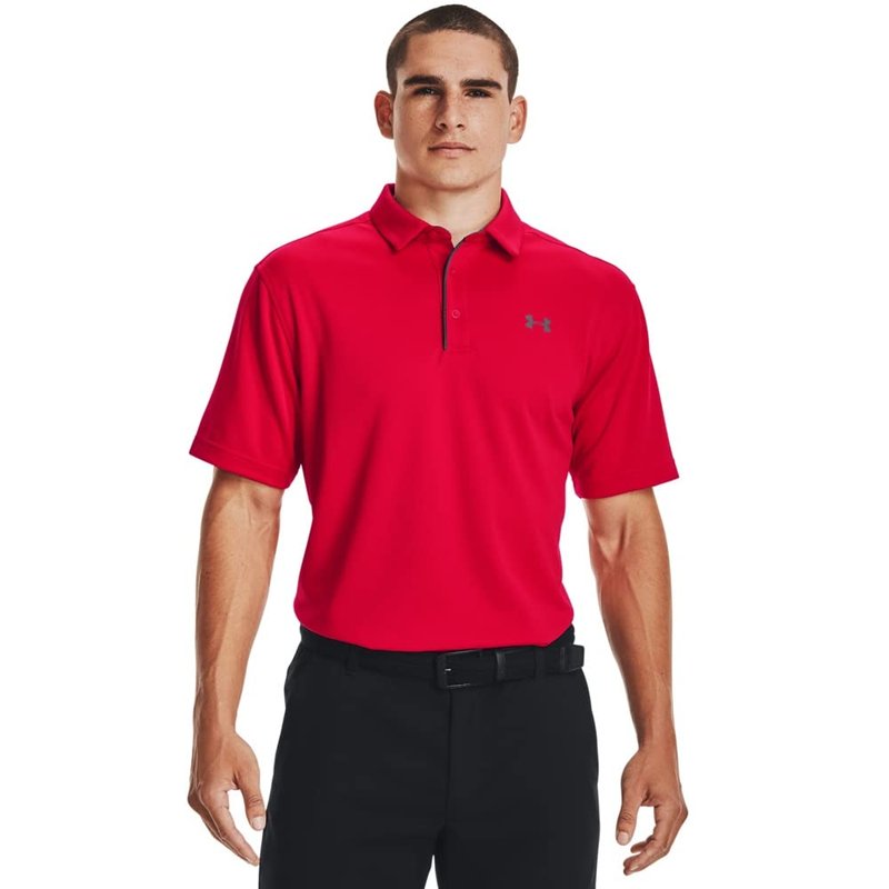 Under Armour Men's Tech Golf Polo, Red (600)/Graphite, X-Small