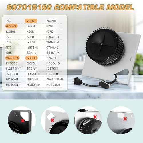 S97015162 Motor, 110 CFM Broan Exhaust Fan Motor Assembly Models 678-G, 2678F-A, 683-C, 770RLTK | Fits 8" x 8-1/4" Bathroom Exhaust Fan Housing