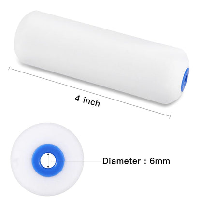 Mister Rui 10 Pack 4 Inch High Density Foam Paint Roller Covers - Small Mini Rollers for Painting Walls, Cabinets, Cupboards, Doors