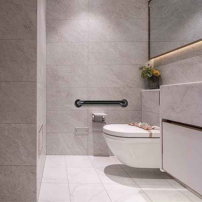 Handicap Grab Bars, 2 Pack 18 Inch Shower Grab Bar for Seniors, 304 Stainless Steel ADA Grab Bars for Bathtubs and Showers, Safety Shower Handles for Elderly, Disabled (Matte Black Knurled)