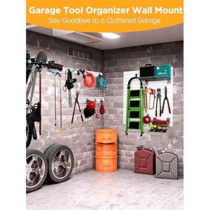 Garage Tool Organizer Wall Mount Slat Wall Paneling Yard Tool Storage for Garage, Bike Storage Rack