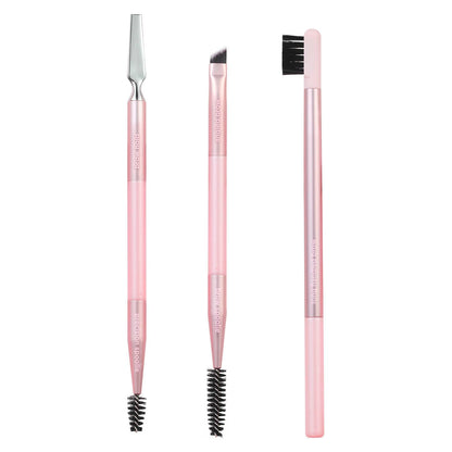 Real Techniques Eye Shade & Blend Makeup Brush Trio, For Eyeshadow & Liner, Makeup Tools for Shaping & Grooming Brows, Defined Makeup Look, Synthetic Bristles, Vegan & Cruelty-Free, 3 Count