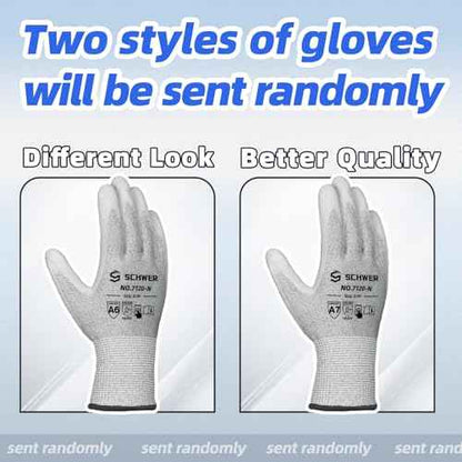 Schwer 6 Pairs ANSI A6 Cut Resistant Gloves CR7120 Cut Proof Work Gloves, Touchscreen, for Men and Women Used for Woodworking, Glass Cutting, Construction, Cargo Handling, Car Repair, L