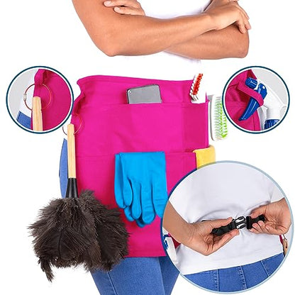 5-Pocket Waterproof Professional Cleaning Apron. Made for Pro Cleaners. Like a Cleaning Caddy Around Your Waist