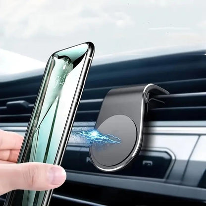 MagMount, Magnetic Phone Holder for Car, Car Phone Holder with Magnetic Metal Plate Securely Clips to Air Vent, Universal Magnetic Phone Mount for Car, Car Accessories,Black