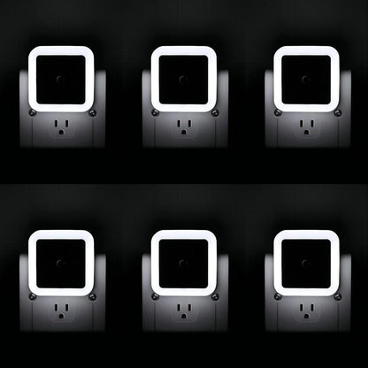 6 Pack Blue LED Night Light Plug in, Dusk to Dawn Sensor Automatic On and Off, Energy Efficient, Soft Glow Kids, Nursery, Bedroom, Bathroom, Hallway, Stairs, Kitchen
