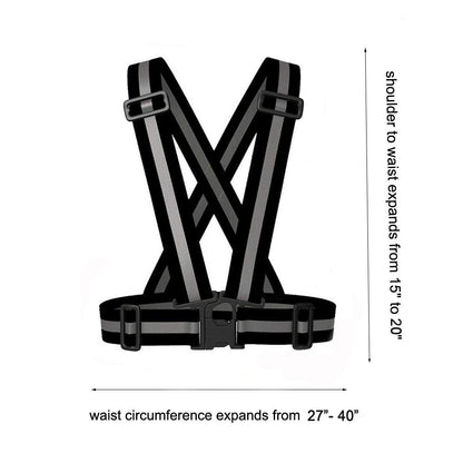 Awnuuw Reflective Vest Running Gear 3Pack, Adjustable Safety Vests High Visible Reflective Belt Straps for Night Running, Outdoor Cycling, Motorcycle, Dog Walking (Green,Black,Orange)