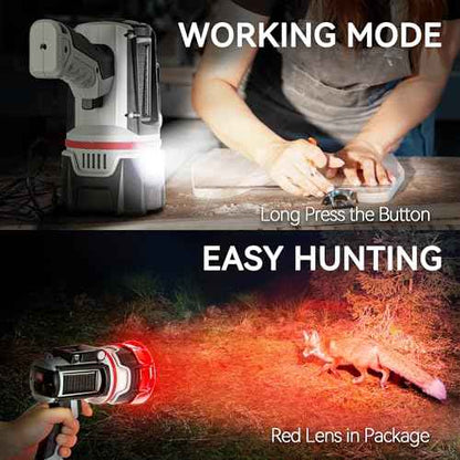 Rechargeable Spotlight Flashlight, Super Bright 200000 Lumen Long Lasting Handheld Spot Light LED Spotlight for Hunting Boating Camping