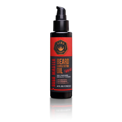 GIBS Beard, Hair & Tattoo Oil - Softens & Strengthens Beard Growth, Moisturizes Skin (4 Scents, 2 Sizes)