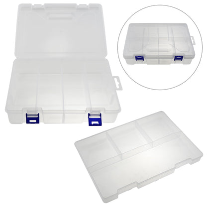 LUORNG 9x6x2.3inch PP Plastic Divided Storage Container Transparent Fishing Gear Box Organiser Waterproof Compartment Organiser DIY Craft Organiser