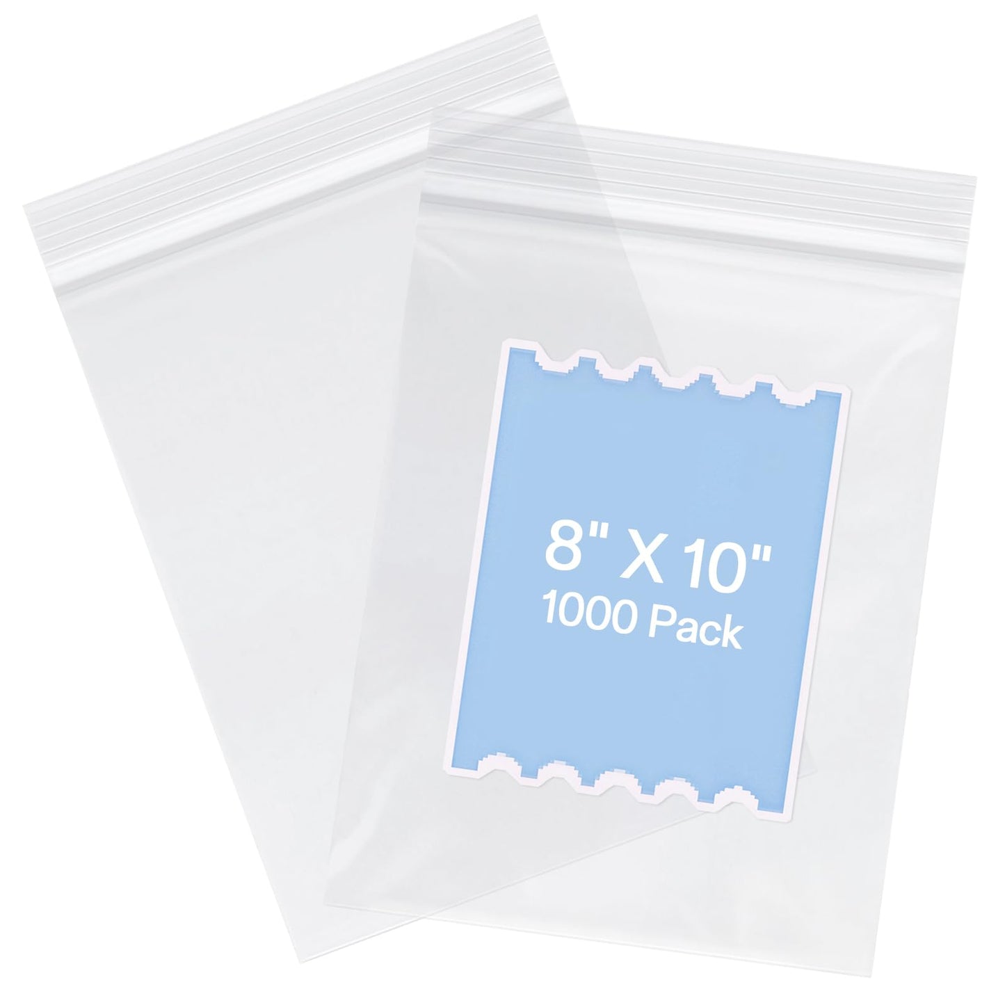 joybest 8 X 10 Inch (1000 Pcs) Clear Plastic Bags, Reclosable Zipper Poly Bags with Resealable Zip Top Lock for Brochure, Prints, Notebook, Document Storage