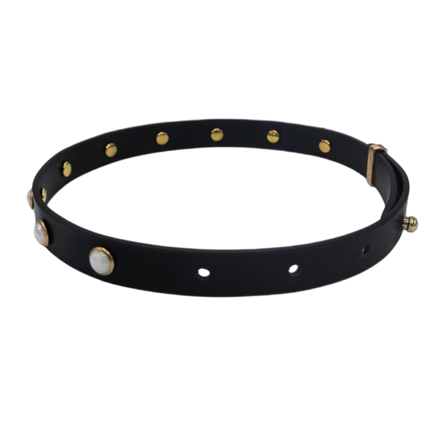 HOUGXD Black Leather Choker Necklace for Women, Goth Punk PU Leather Collar Choker, Adjustable 12-16.5 Inches Emo Alt Accessories Gothic Jewelry (Black chain gray beads)