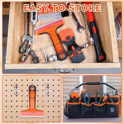Razor Blade Scraper, 2 Pack Razor Scraper with 40Pcs Razor Blades, Multi-Purpose Cleaning Scraper Tool for Removing Decals, Tint, Stickers, Labels, Caulk, Adhesive from Window, Oven, Stove Top