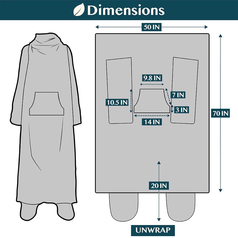 PAVILIA Fleece Blanket with Sleeves, Foot Pockets for Women Men Adults, Plush Wearable Blanket Throw Wrap, Warm Snuggle Blanket Robe, Cozy Gift Ideas Wife Mom, Plaid Red