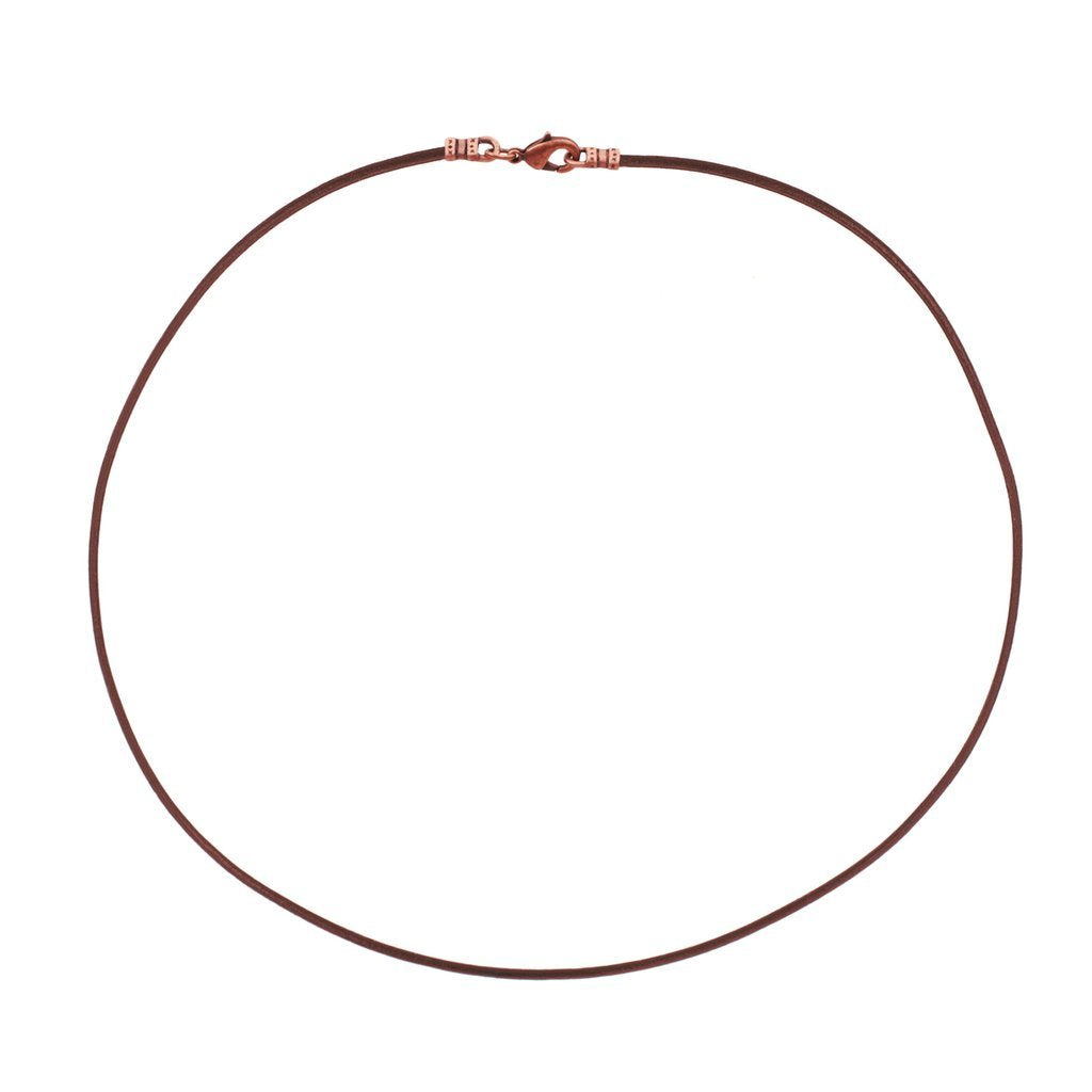 DragonWeave Antique Copper 1.8mm Fine Brown Leather Cord Necklace - 20 inches