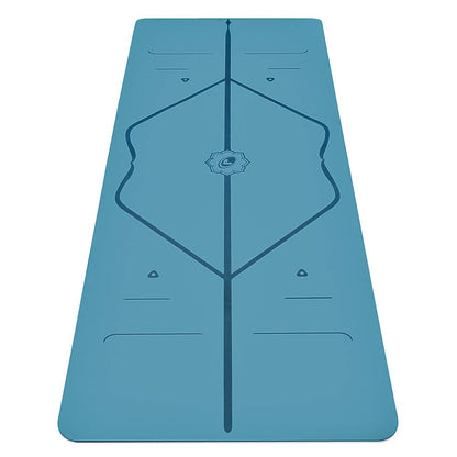 Liforme Travel Yoga mat – Free Yoga Bag, Patented Alignment System, Warrior-Like Grip, Non-Slip, Eco-Friendly and Biodegradable, Ultra-Lightweight and Sweat Resistant, Made with Natural Rubber – Blue