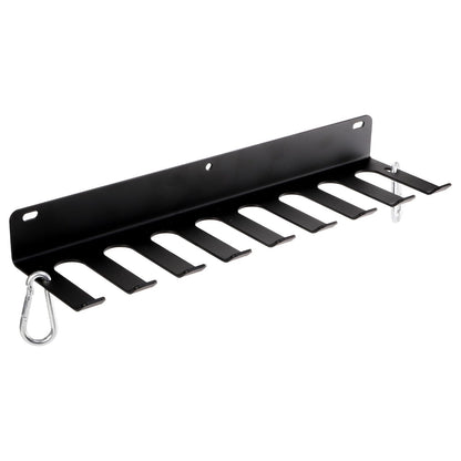 Tebery 9 Hook Home Gym Storage Rack Wall Mount, Fitness Equipment Organizer, Metal Gym Accessory Hanger for Exercise Bands, Jump Ropes, Barbells, Lifting Belts