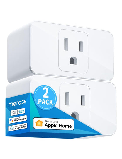meross Smart Plug Mini, 15A & Reliable Wi-Fi, Support Apple HomeKit, Siri, Alexa, Echo, Google Assistant and Nest Hub, App Control, Timer, No Hub Needed, 2.4G WiFi Only, 4 Pack