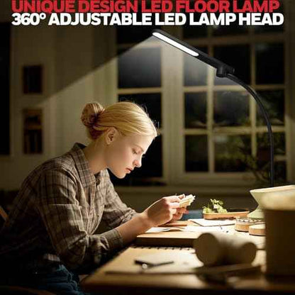 Honeywell LED Floor Lamp, F4 Sunturalux¢â Gooseneck Floor Lamps for Living Room, Super Bright Stepless Dimmable Tall Standing Lamp, Modern Eye-Caring Reading Floor Lamp for Bedroom Office Study