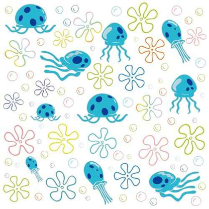 117 PCS Jellyfish Bubbles Wall Stickers Under The Sea Birthday Party Decorations Ocean Wall Decals Summer Party Supplies Wall Decor for Bathroom Nursery Bedroom Home School Car