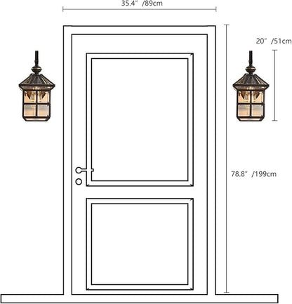 Milaii Copper Bronze Outdoor Wall Lights, 13.4" H Vintage Exterior Lantern Light Fixture Anti-Rust Waterproof Wall Mount Lamp with Clear Glass E26 Porch Light for Garage Front Porch Entryway Patio