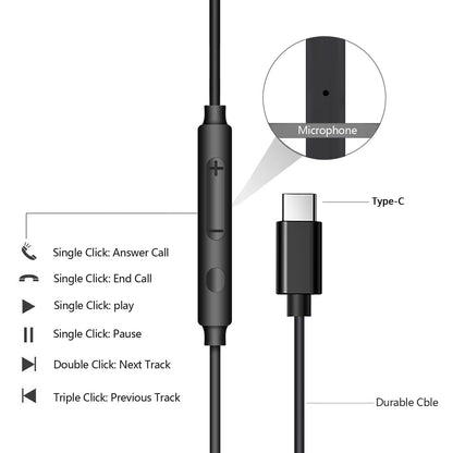 2 Pack USB C Headphones for iPhone 16/15 Pro Max/Plus, Wired Earbuds with Mic & Volume Control Type C Earphones Wired Headphones for iPhone 17 pro max Samsung Galaxy S23/S22/S21