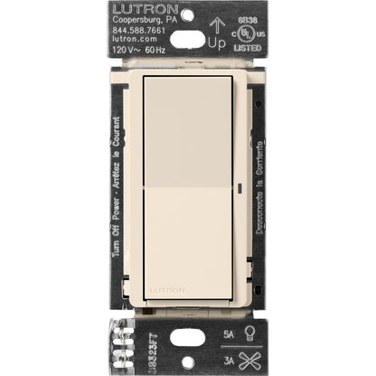 Lutron Claro Smart Light Switch for Caseta Lighting, for LED Lights, Fans, 5 Amp, Single-Pole/3-Way, Neutral Required, DVRF-5NSS-WH-2, White, 2 Pack