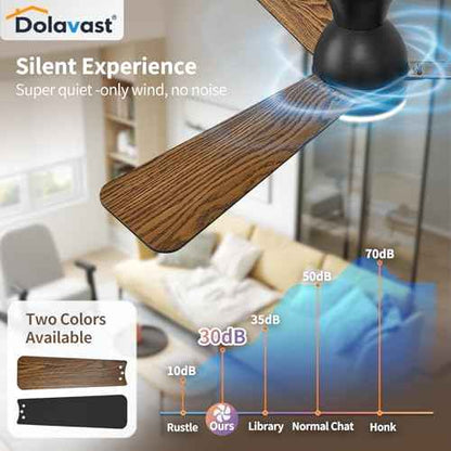Ceiling Fans with Lights and Remote, 42 Inch Ceiling Fan with Light, Low Profile, Reversible, Dimmable LED, Flush Mount, Quiet, DC Motor, Black Ceiling Fan for Bedroom, Kitchen, Dining Room