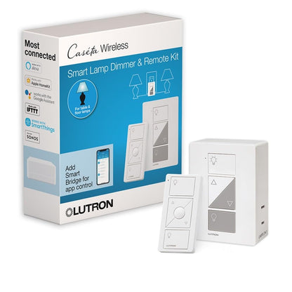 Lutron Caseta Plug-In Smart Lamp Dimmer Switch (Lutron Hub Required), Smart Light Switch Dimmer for Floor & Table Lamps, LED Lights, White (PD-3PCL-WH)