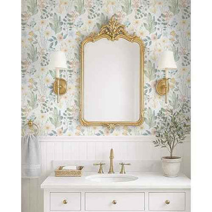 Heroad Floral Wallpaper Peel and Stick Boho Contact Paper Wildflower Botanical Wallpaper Removable Self-Adhesive Floral Contact Paper for Bedroom Bathroom Decoration Thicken Vinyl 17.3'' x 78.7''