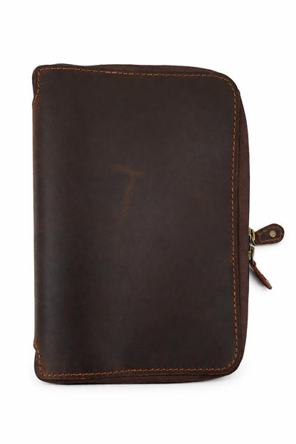 PavinCrafter XL Leather Journal Cover with Zipper & Card Holder – Refillable Full Grain Leather Notebook Cover for 7.0 x 9.8 Inches, Sketchbook 7.5 x 9.75 Inches & B5 – Compatible with Large Journals, Planners & Writing Pads