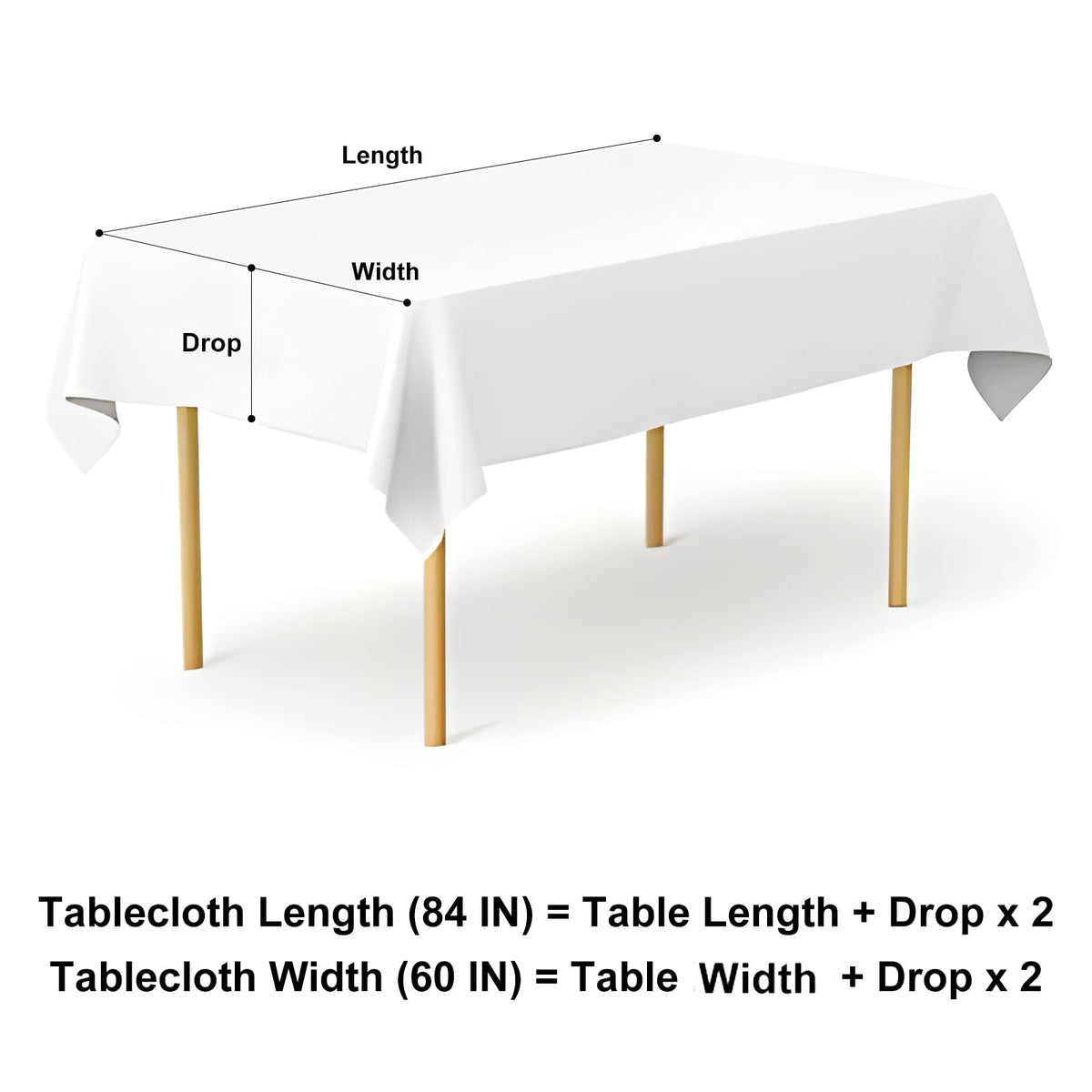 misaya Rectangle Waterproof Vinyl Table Cloth, Buffalo Flannel Backed Tablecloth, Wipeable Plastic Table Cover for Dinner, Kitchen, Outdoor (60" x 84", Black and White)