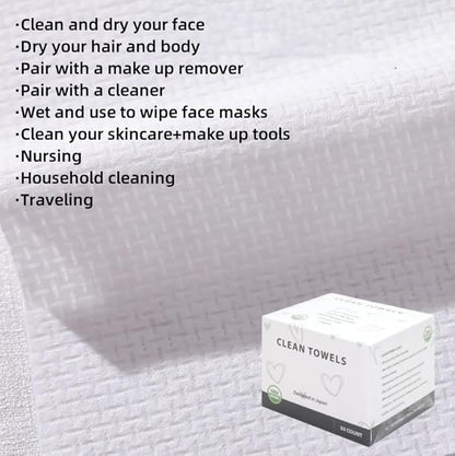 Disposable Face Towels, Biodegradable Facial Towels Clean Face Towels XL