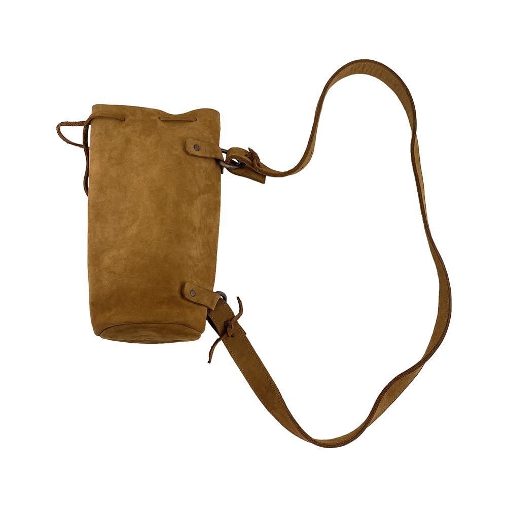 Hide & Drink Durable Leather Wine Carrier Handmade (Toffee Suede)