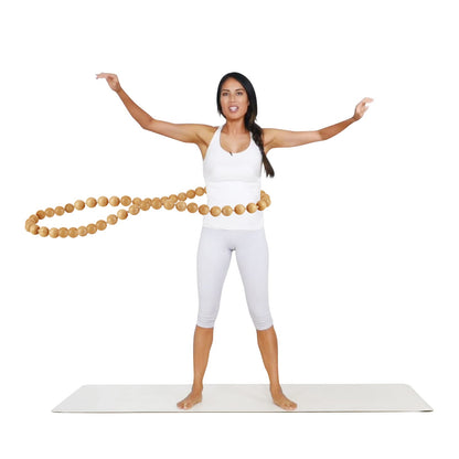 RR ROUND RICH DESIGN Wooden Hula Weighted Exercise Hoop for Fitness (Do Not Copy Patented Products) Natural