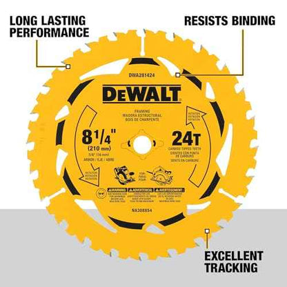 DEWALT 8-1/4 in. 24T Circular Saw Blade (DWA281424)