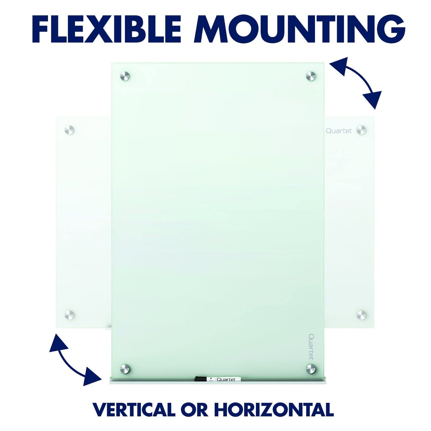 Quartet Magnetic Glass Dry Erase White Board, 24''W x 18''H Whiteboard, Infinity Frameless Mounting, White Surface (G2418W)