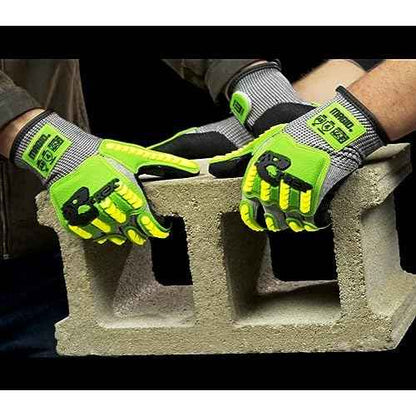 MAGID T-REX ANSI A5 Lightweight Sandy Nitrile Palm Coated Impact Gloves, 1 Pair, Size 8/Medium, TRX441