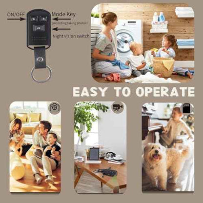 Hidden Camera Car Key - Portable Spy Camera Mini HD 1080P Nanny Cam Hidden Keychain Camera with Night Vision, Motion Detection£¬Loop Recording -Surveillance & Security Cameras